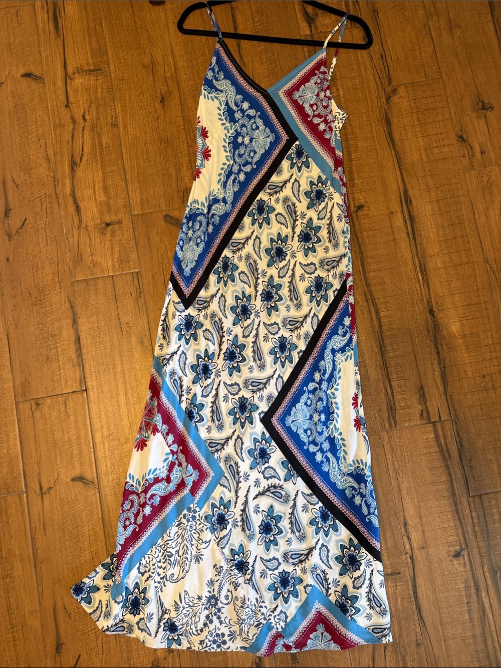 LOFT Americana Patchwork Midi slip Dress Sz 2 - Picture 1 of 5